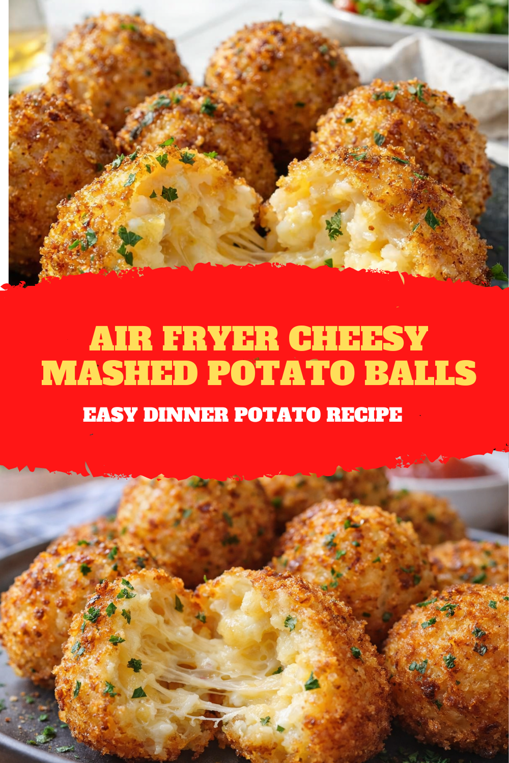 Air Fryer Cheesy Mashed Potato Balls – Easy Dinner Potato Recipe Thumbnail