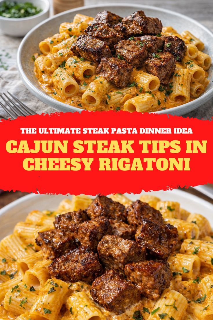 Cajun Steak Tips in Cheesy Rigatoni – The Ultimate Steak Pasta Dinner Idea