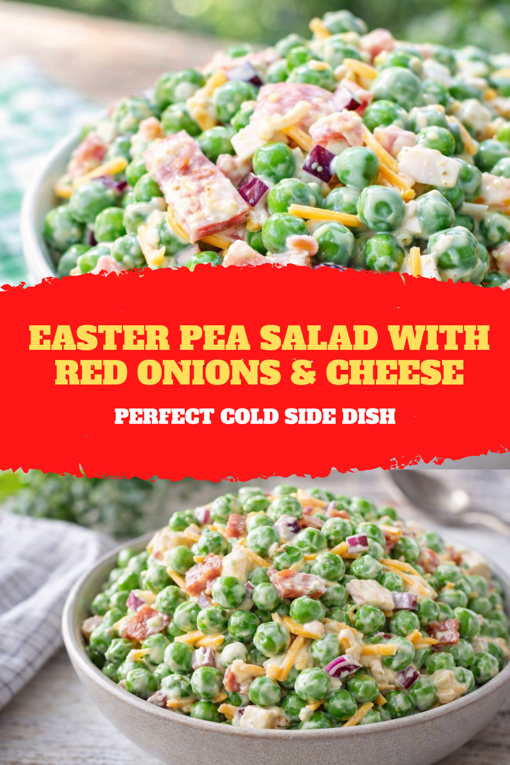Easter Pea Salad with Red Onions & Cheese – Perfect Cold Side Dish Thumbnail