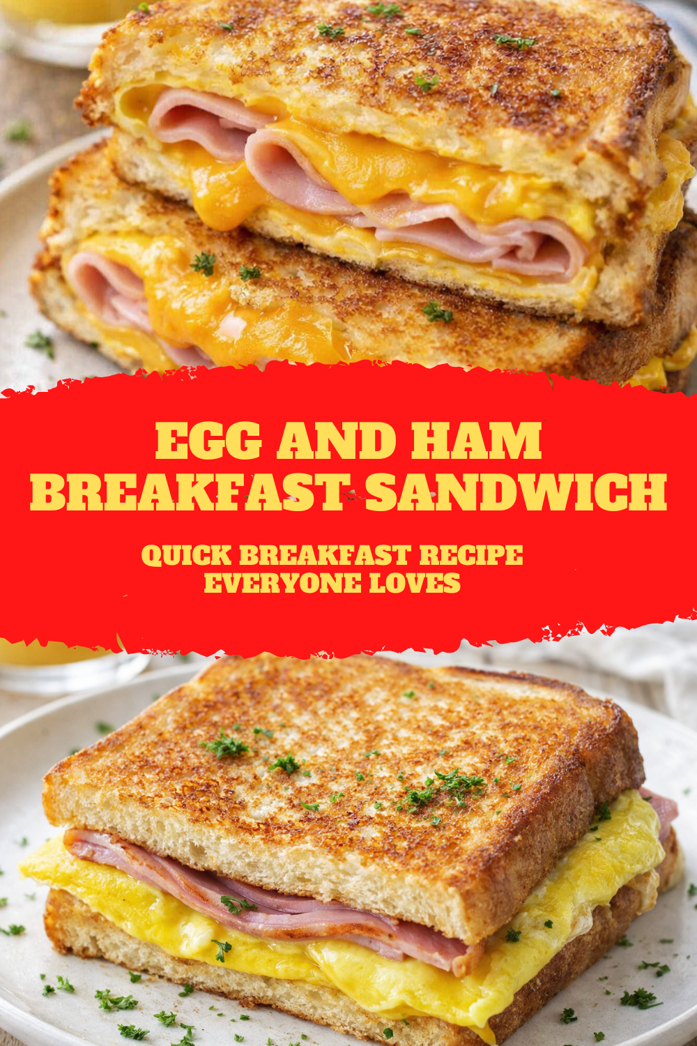 Egg and Ham Breakfast Sandwich - Quick Breakfast Recipe Everyone Loves Thumbnail