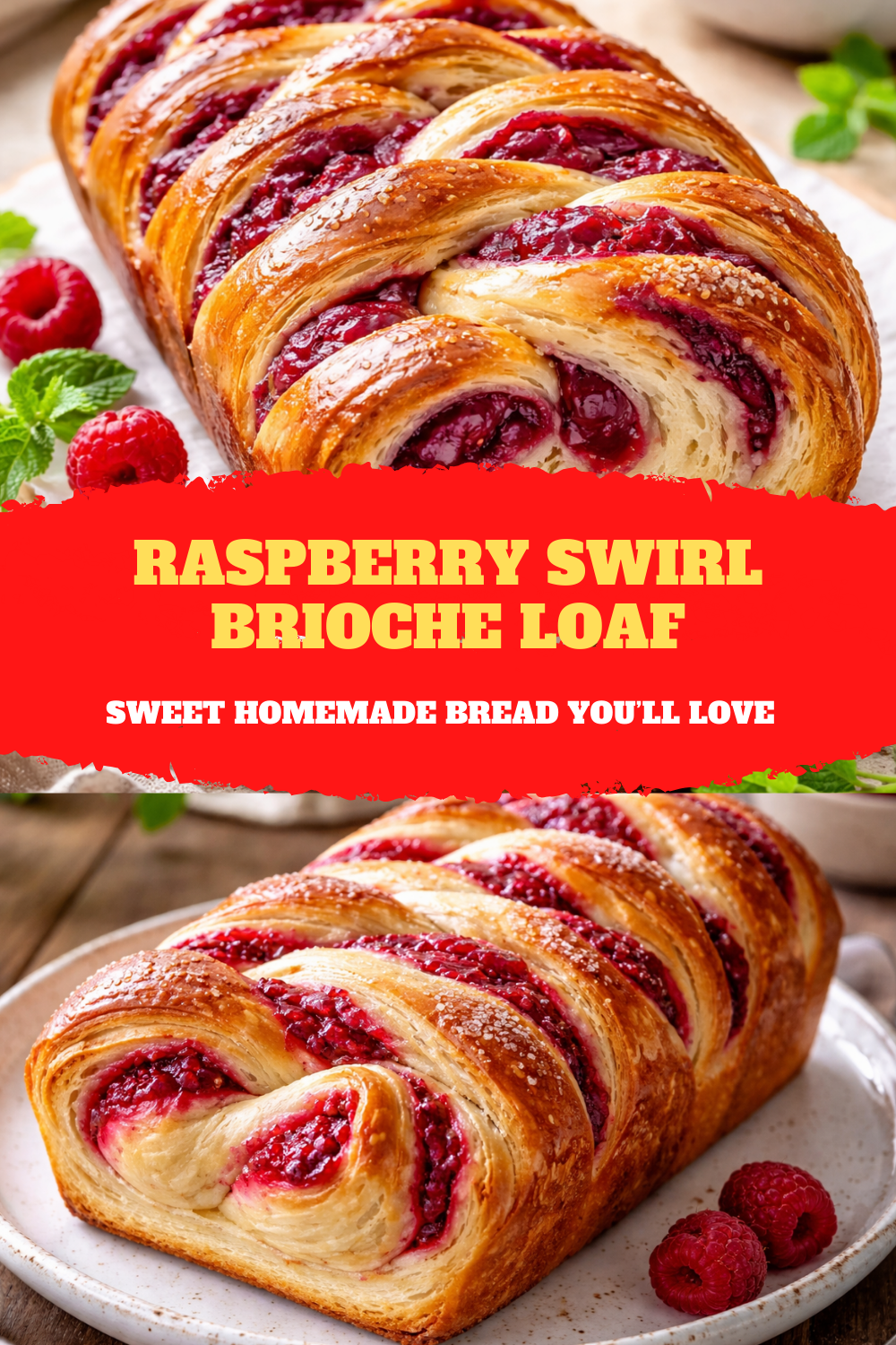 Raspberry Swirl Brioche Loaf – Sweet Homemade Bread You’ll Love Thumbnail