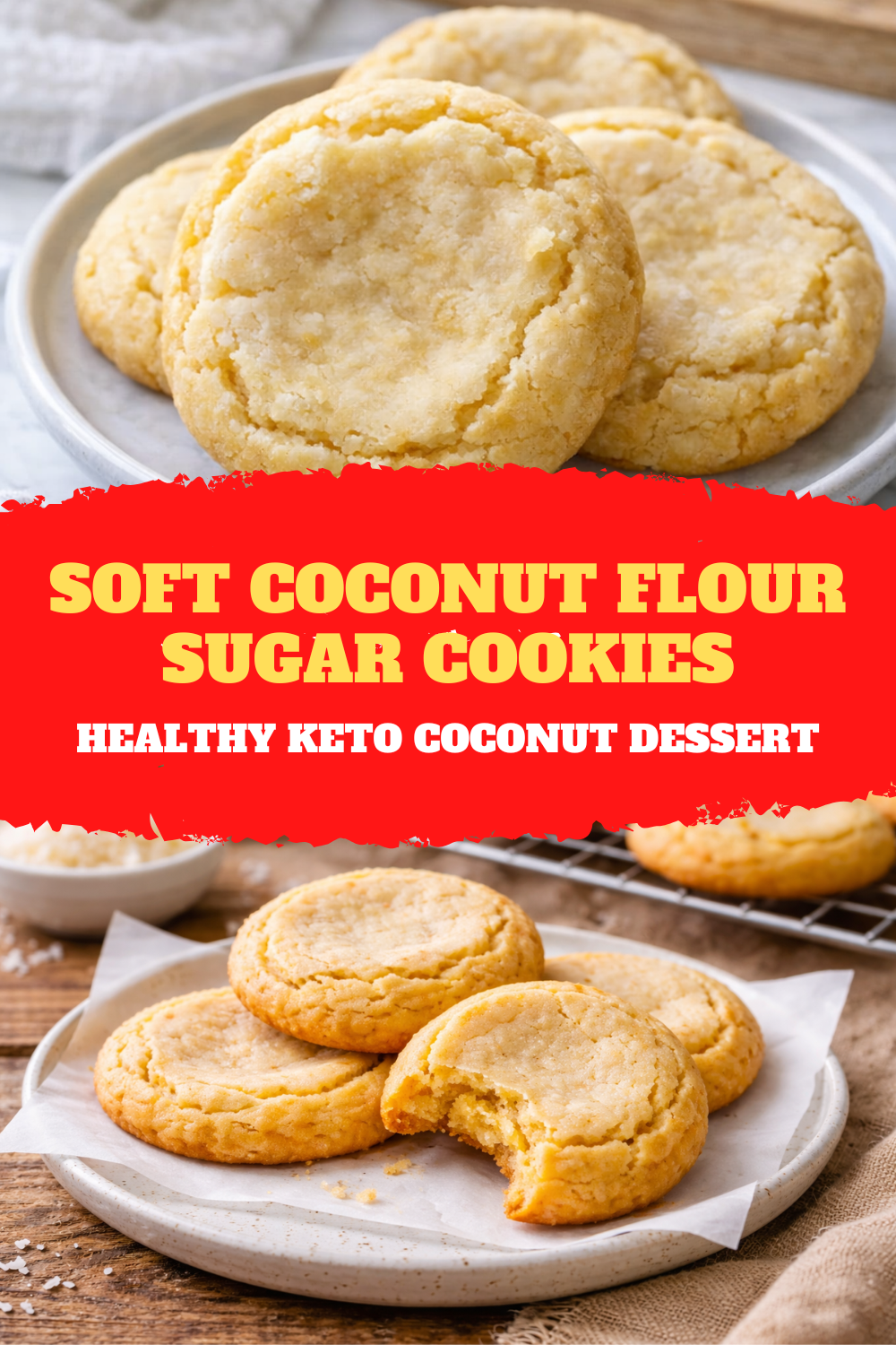Soft Coconut Flour Sugar Cookies – Healthy Keto Coconut Dessert Thumbnail