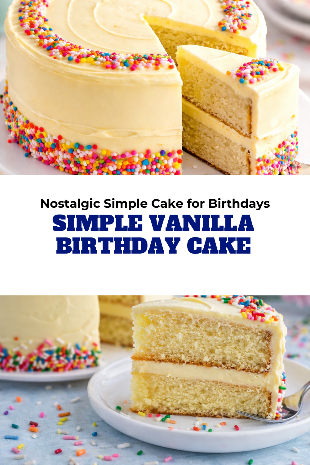 Simple Vanilla Birthday Cake - 3 Thumbnail