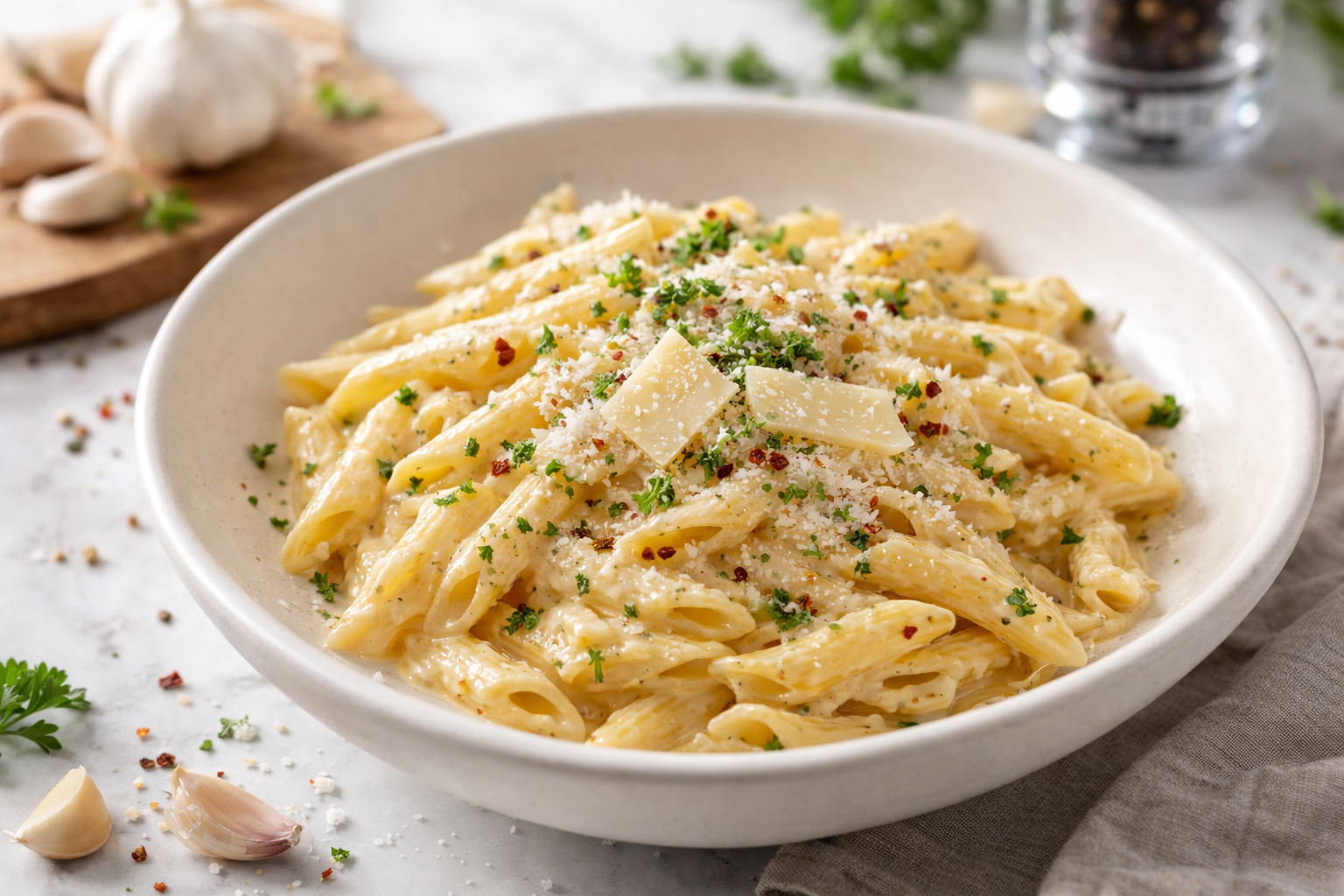 Easy Creamy Garlic Pasta – One Pot Meal Perfect for Busy Weeknights