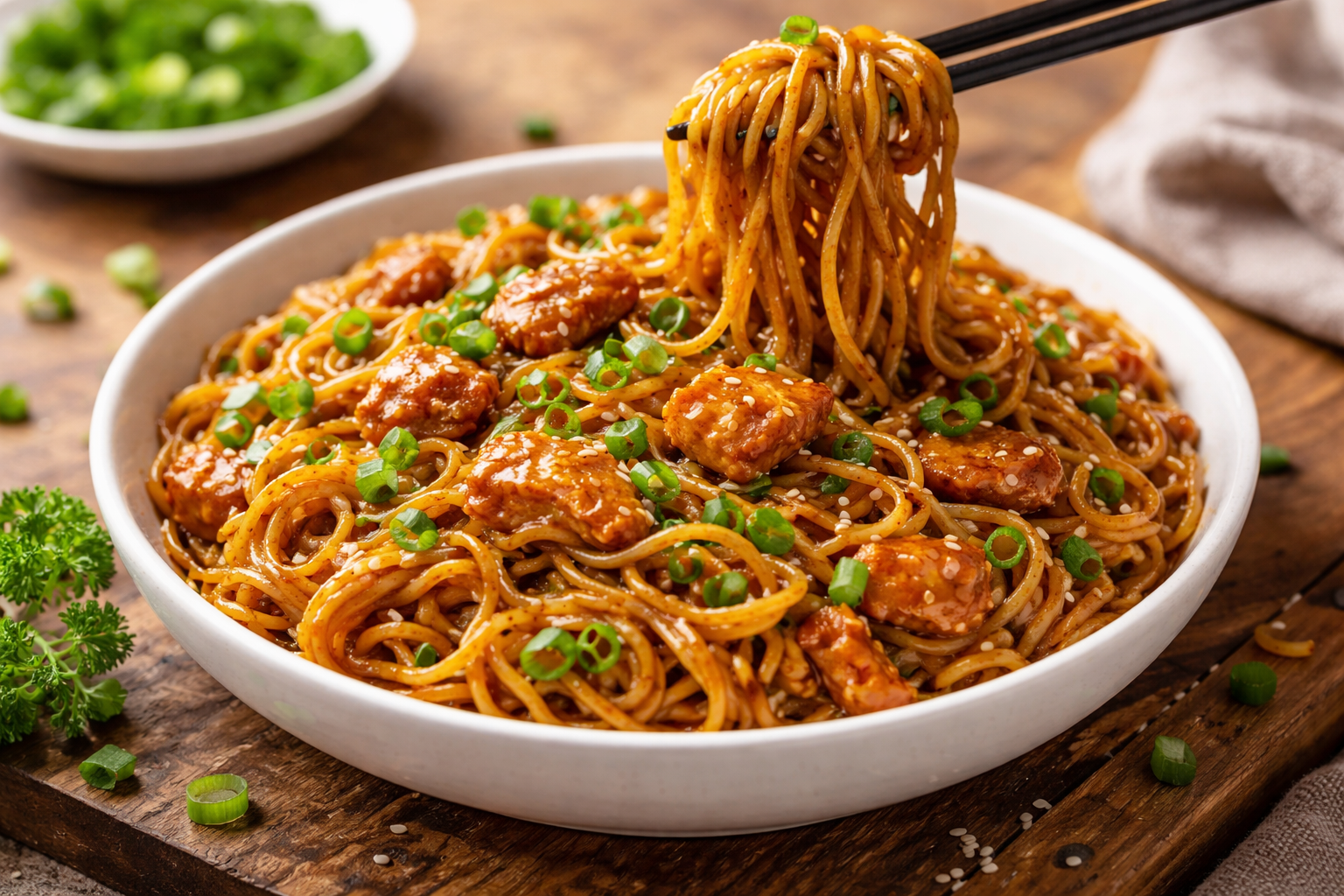 Super Quick Dinner: Sticky Garlic Chicken Noodles for Busy Nights