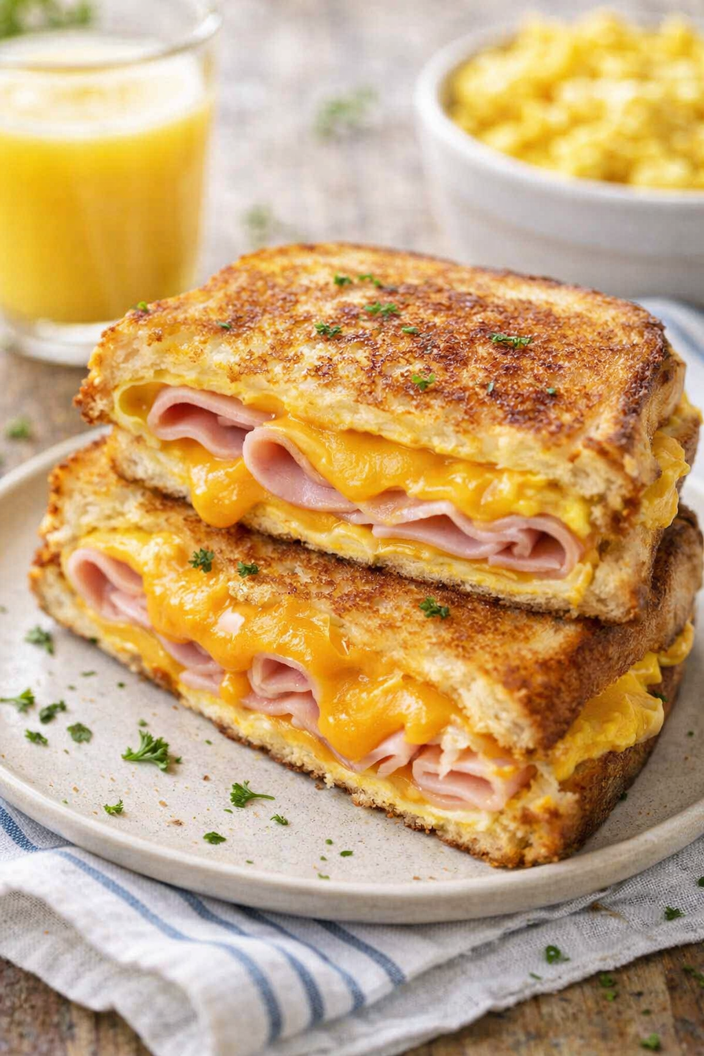 Egg and Ham Breakfast Sandwich - Quick Breakfast Recipe Everyone Loves Thumbnail