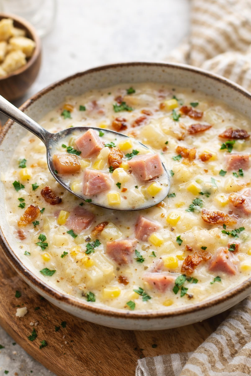 Ham Corn Chowder Recipe – Easy, Creamy Corn Chowder With Ham Thumbnail