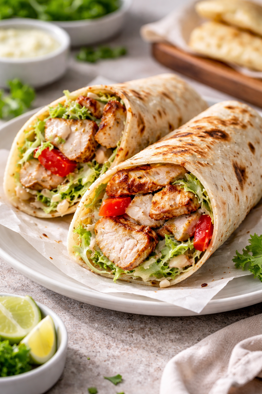 Easy Garlic Chicken Wraps – Healthy Family Dinners on a Budget Thumbnail