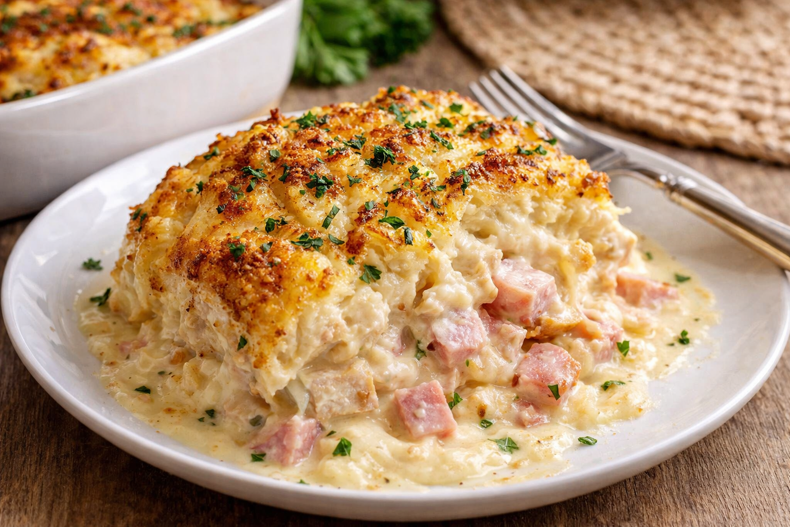Chicken Cordon Bleu Casserole – Easy Healthier Dinner Recipe Thumbnail