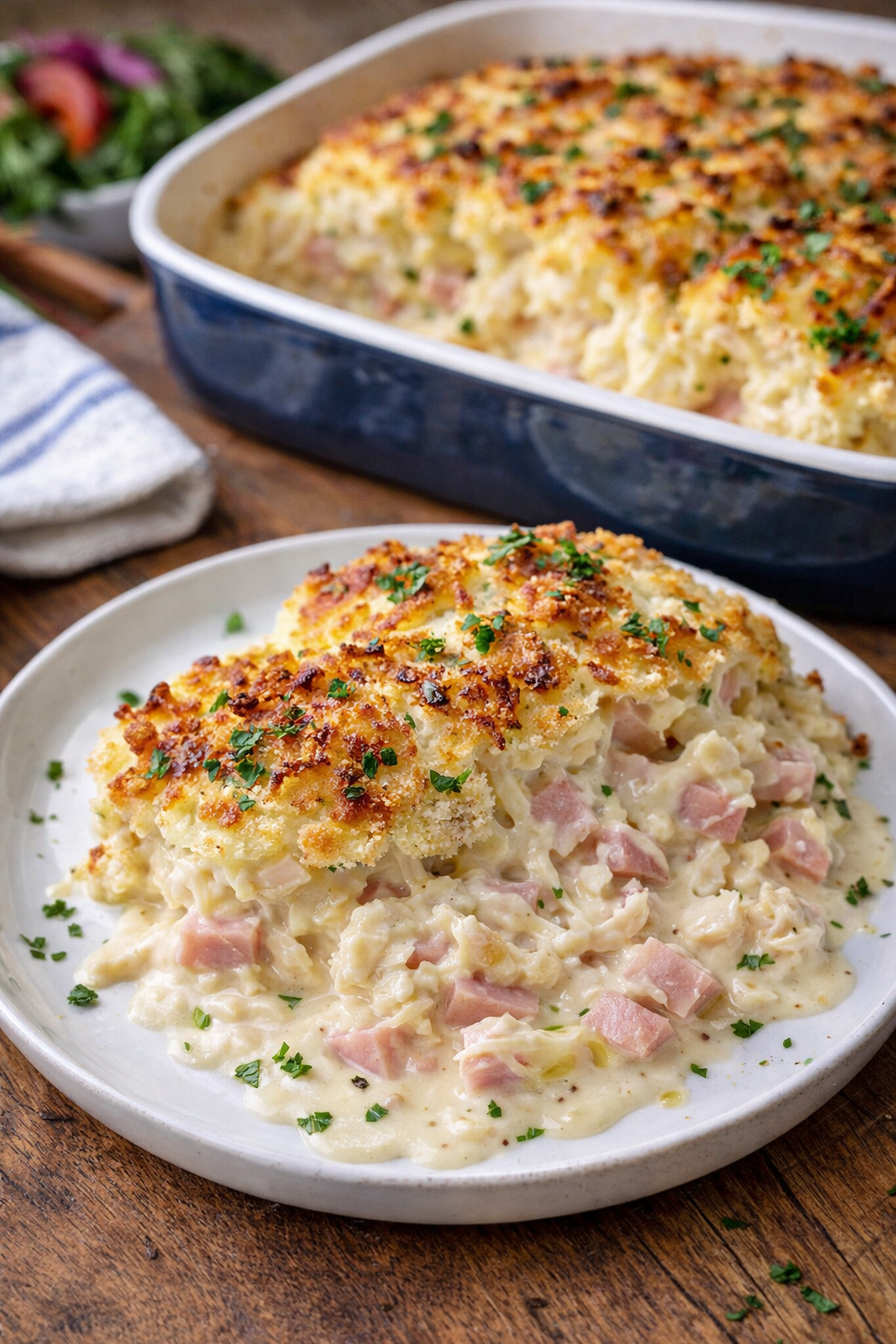 Chicken Cordon Bleu Casserole – Easy Healthier Dinner Recipe Thumbnail