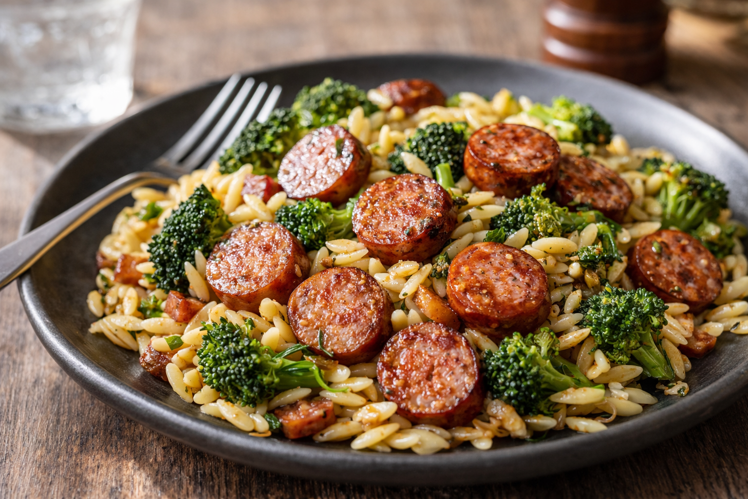 Chicken Sausage & Broccoli Orzo – Easy Health Dinner Recipe! Thumbnail