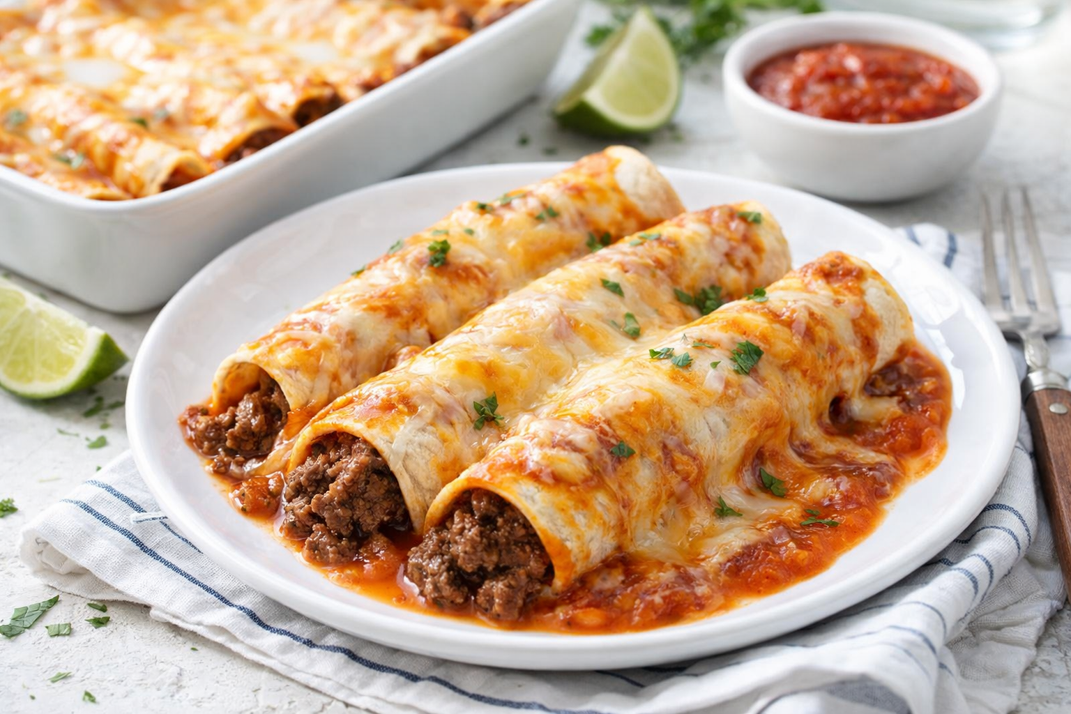 Easy 5 Ingredient Beef Enchiladas – Fast Dinner Without Pasta Thumbnail