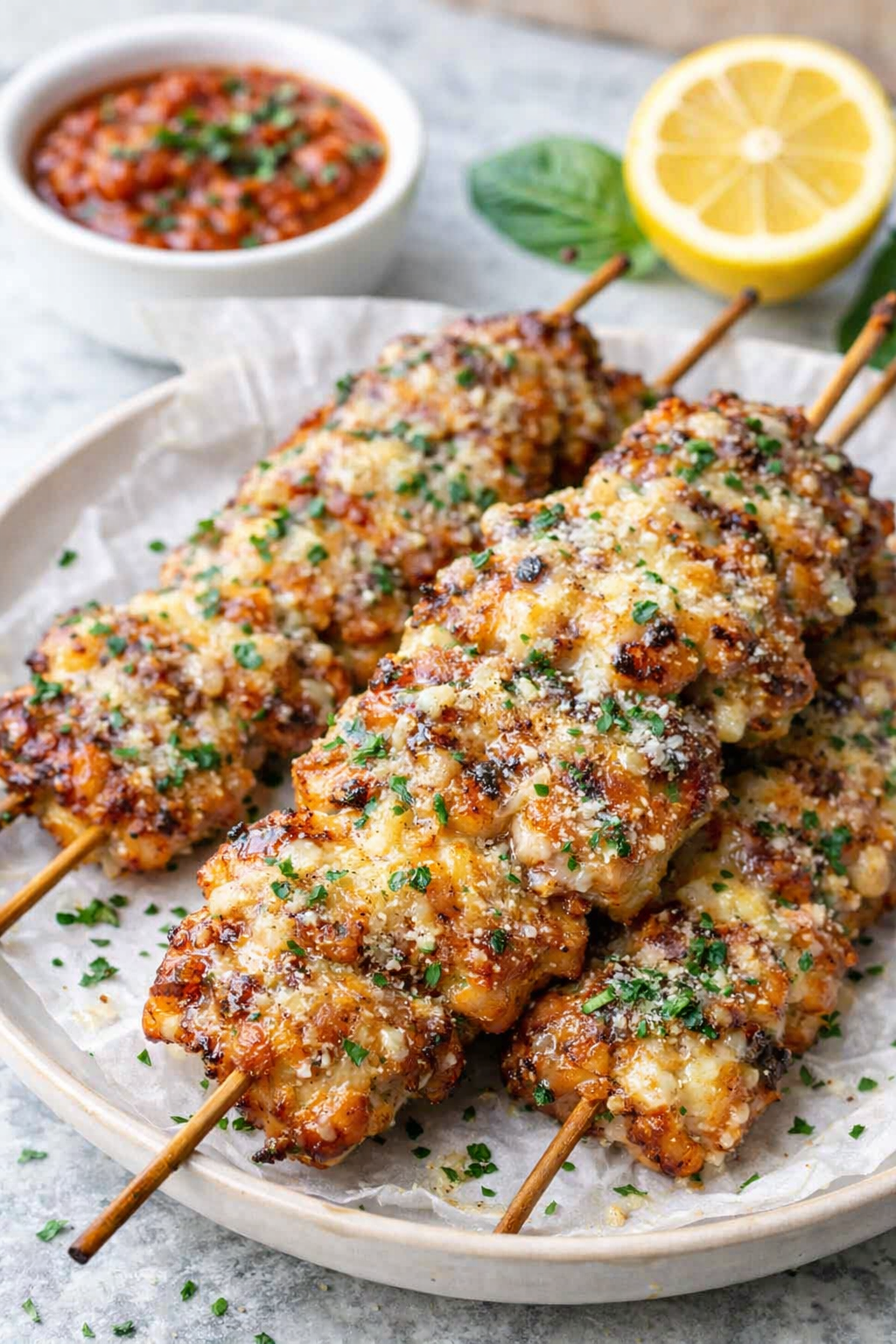 Garlic Parmesan Chicken Skewers - 2 Thumbnail