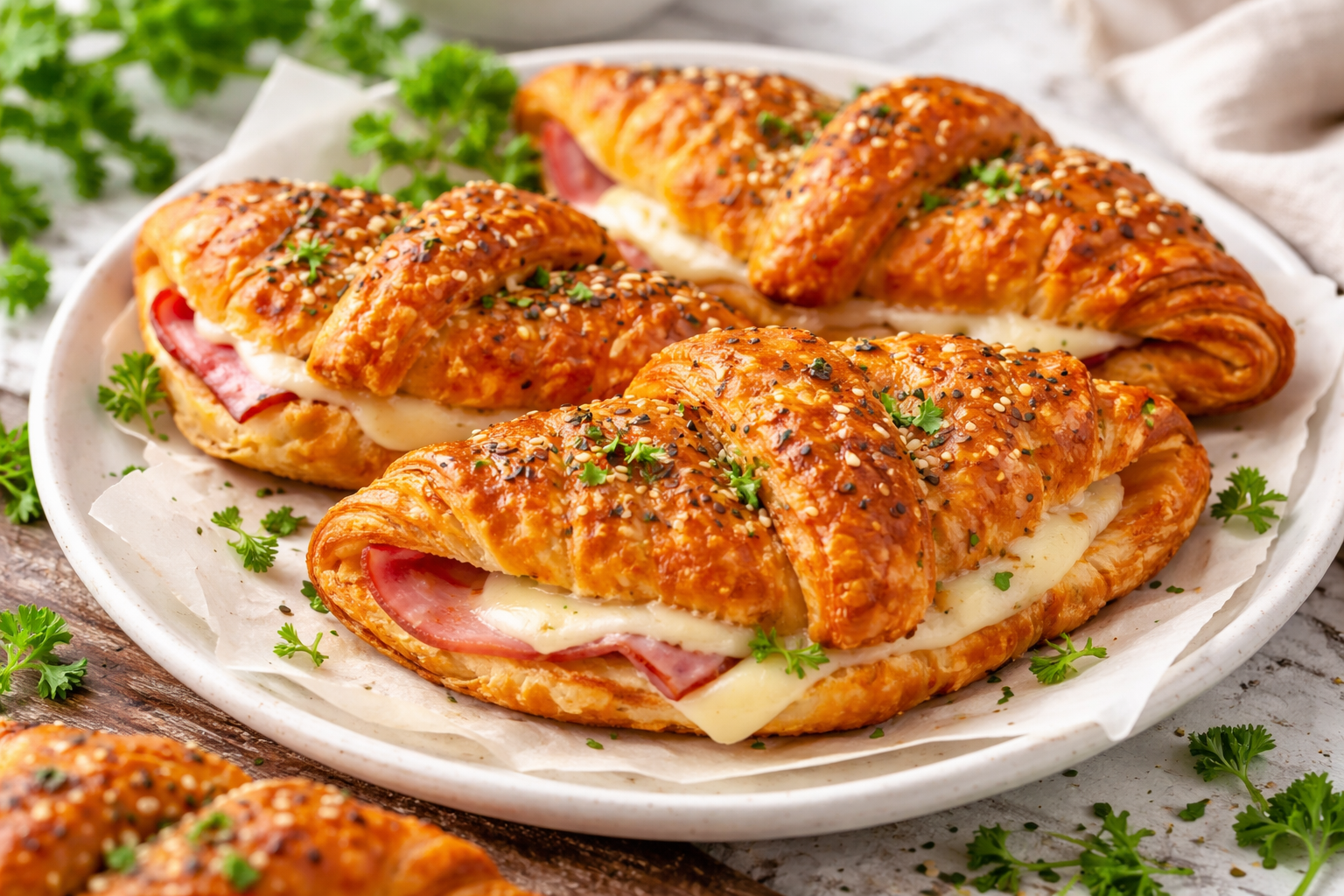 Baked Ham and Cheese Croissants - 1 Thumbnail