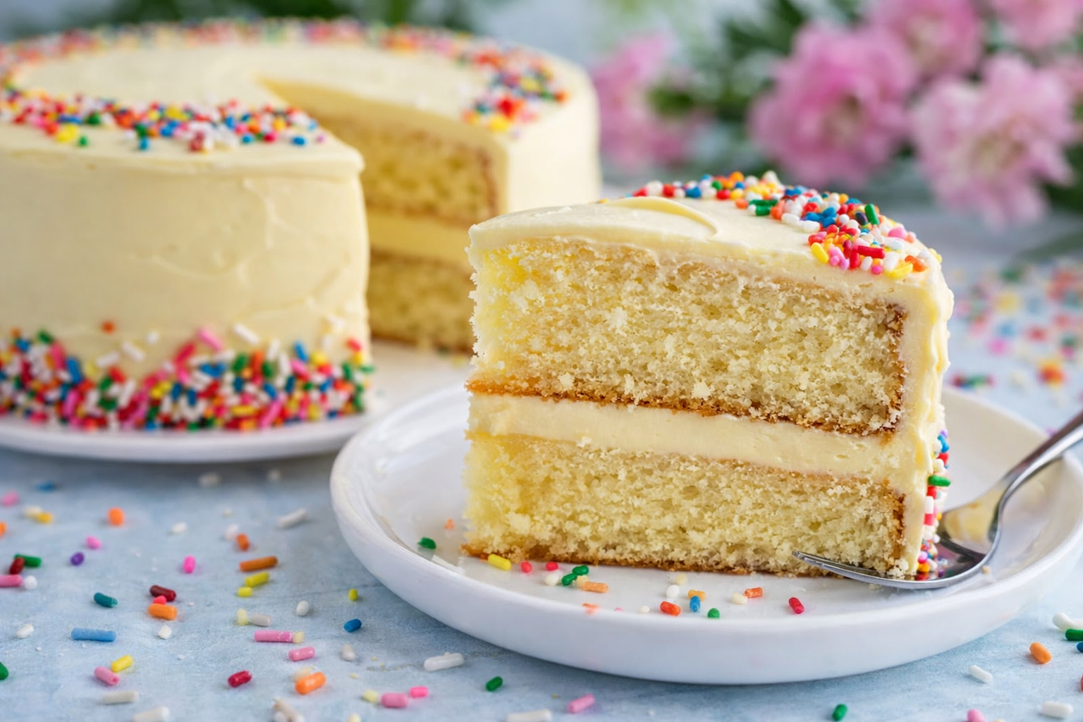 Simple Vanilla Birthday Cake - 1 Thumbnail