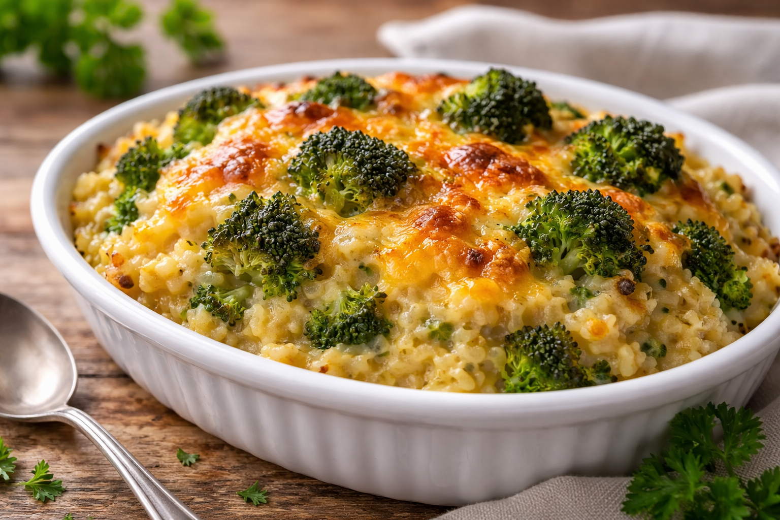 Southern Broccoli Cheese Rice Casserole - 1 Thumbnail