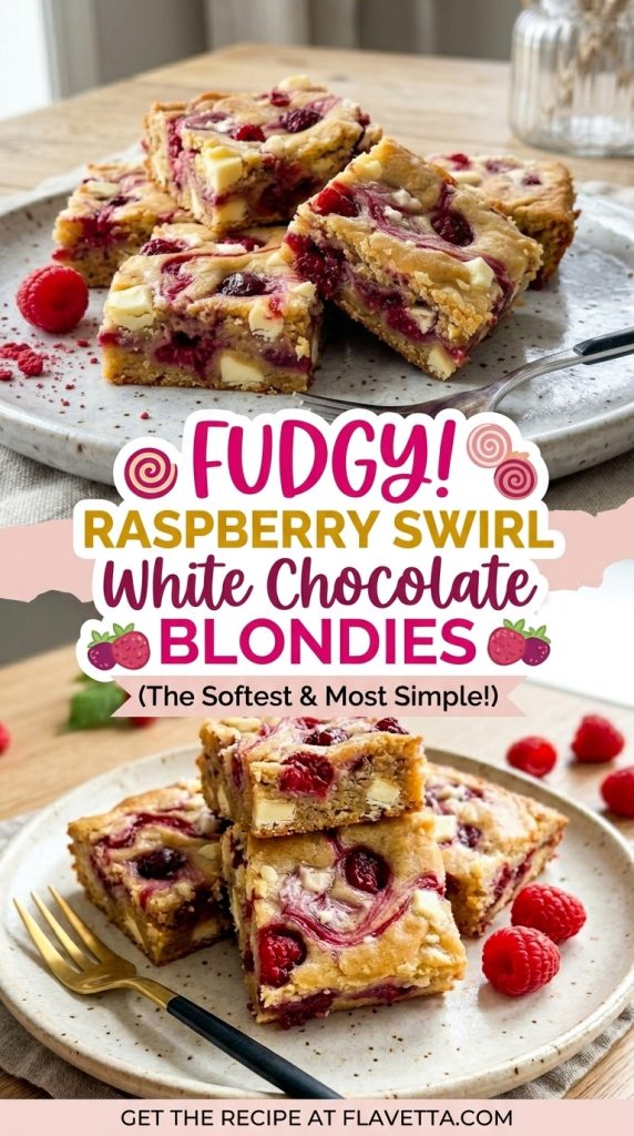 Raspberry Swirl White Chocolate Blondies - 3 Thumbnail