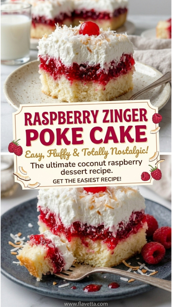 Raspberry Zinger Poke Cake - 3 Thumbnail