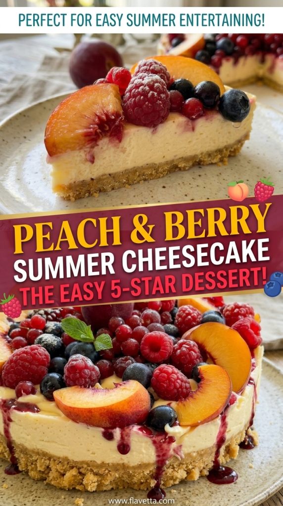 Summer Berry and Peach Cheesecake - 3 Thumbnail