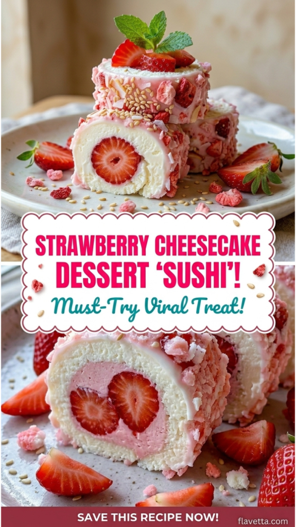 Strawberry Shortcake Cheesecake Dessert Sushi Rolls - 3 Thumbnail